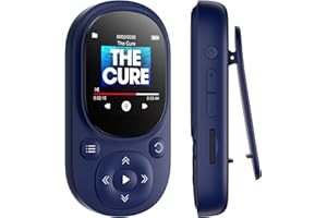 64GB Clip MP3 Player Bluetooth 5.3, MECHEN Mini Portable Music Player with FM Radio Recording, Music mp3 Player for Kids with Pedometer Mp3 and Mp4 Player (UK-A11Blue)