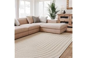 Interiyou matta kort lugg Lecce - 140x200 cm Kräm - Skandinavisk boho-mönster, 3D-struktur, platt, geometrisk