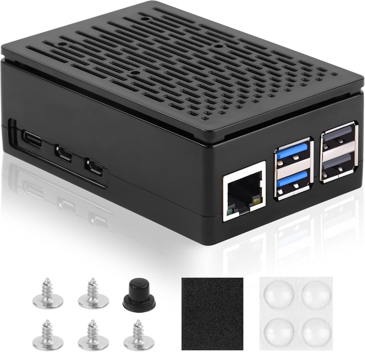 Aolso ABS Case for Raspberry Pi 5, Support PCIe M.2 NVMe SSD Shield Top, ABS Cooling Case for Raspberry Pi 5 4GB/8GB