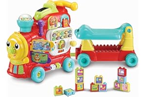 VTech-Baby Maxi Tren ABC de Paseo, Andador, Carrito y correpasillos para Aprender a Caminar - Juguete bebés +1 año - Multicolor, Versión ESP (3480-547822)