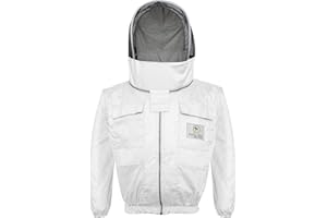 SAFTA SAFTA SAFETY FOR LIFE Safta Bee Classy Beekeeping Jacket-Beekeeper Jacket For Professional Beekeepers-With Non Flammable Mesh Fencing Veil- Soft, Comfortable, Durable, Stingproof Anti Wasp Jacket. (L)