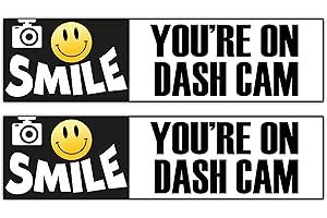 Epic Modz 2x Smile You're On Camera Dash Cam Recording Vinyl Warning Decal Stickers Car, Bus, Van, Bike, Truck, 4x4, Scooter, Minibus, Taxi
