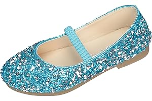 TRIWORIAE-Prinzessin Schuhe Mädchen Glitzer Schuhe Kinder Flache Schuhe Mädchen Pailletten Mary Jane Partys Elegante Ballerinas