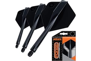 Unicorn Forge Integrated Dart Flights & Shafts | 1 Piece Construction for Perfect 90˚ Angle | Lightweight Tough Polymer | Standard Plus Shape & 2BA Thread | Medium Length Stem 26 mm |