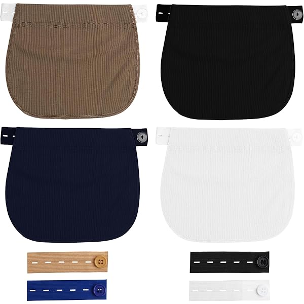 Ceinture élastique Pantalon PFLYPF Ceinture D'extension Pour Jeans - 4 Pièces Réglables - Pour Femmes Enceintes Et Ventres Ronds - Élastique Confort Grossesse Grossisse Ceinture Réglable
