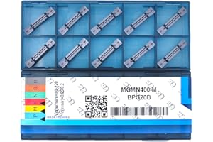 CDBP MGMN400 Inserti a Carburo di Tungsteno per Scanalatura e Troncatura,Larghezza 4 mm, Rivestimento PVD per Acciaio Inox,10 Pezzi