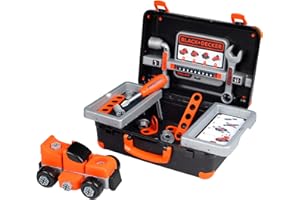 Smoby - Black+Decker - Bricolo Box - Mallette à Outils - Jouet Bricolage Enfant - Véhicule à Construire - A Partir de 3 Ans