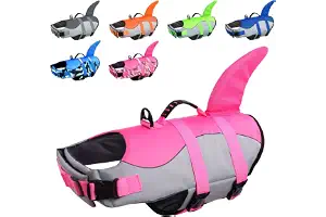 CITÉTOILE Perro Chaleco Salvavidas Chaqueta Mascotas Salvavidas Reflexivo para Piscina, Playa, Canotaje, para Perros pequeños, medianos, Grandes Que entrenan con manija de Rescate Rosa M