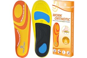 Trustfeet Solette ortotiche da lavoro, resistenti, anti-affaticamento, alleviano il dolore ai piedi, inserti per scarpe da lavoro per stare in piedi tutto il giorno, solette di supporto per arco-L