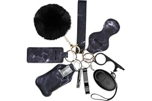 Upgraded Ankilo Safe Sound Personal Security Alarm for Women, 10 Pcs Safety Keychain Accessories, Safety Siren with LED Flashlight, for Women Girls Kids