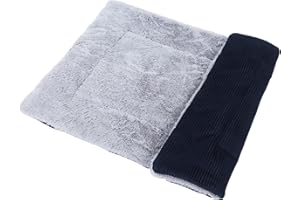 Vejaoo Tapis de Lit pour Chien Coussin de Chat Lavable Doux Premium Peluche Chiens Matelas Canapé pour Petit/Moyen/Grand Chien XZ014 (Wick Dark Blue, XL (100X70CM))