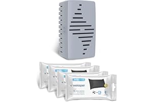 ‎WESSPER Wessper Fresh Fridge Geruchs-Absorber für Kühlschrank mit austauschbarer Kartusche, neutralisiert unerwünschte Gerüche, mit Aktivkohle, sehr effizient, 6 Monate Betriebsdauer, 4 Nachfüllpack