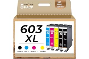 VIPGOOD 603XL Cartucce d'inchiostro Compatibili per Epson 603 XL per WF-2810 WF-2830 WF 2820 XP-2100 XP-3100 XP-4100 XP-2105 XP-2150 XP-3105 (Nero Ciano Magenta Giallo, 5-Pack)