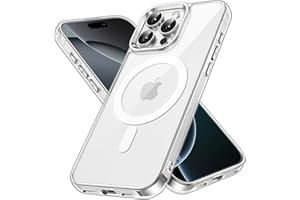 ‎JETECH JETech Magnetyczne Etui dla iPhone 16 Pro Max 6,9 Cala Kompatybilne z MagSafe, Odporny na Wstrząsy Osłona Bumper Telefonu, Odporny na Zarysowania Przejaśniać Tył (Przezroczyste)