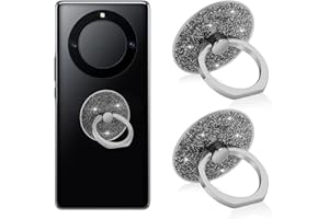 cobee błyszczące pierścieniowe do telefonu komórkowego, 2 szt., okrągłe, brokatowe, uchwyt na palec, obrót o 180/360 stopni, dla kobiet/dziewcząt