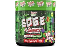 New #1 Strongest PWO Psycho Pharma Edge of Insanity - Most Intense Pre Workout Powder for, Focus, Power & Energy. Premium researched Formula and Ingredients - 325g (Wild Candy)