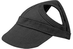 FDIT Animal de compagnie Chien Chat Baseball Casquette d'extérieur Sunbonnet - Rayures réglables - Été - Voyage - Chapeau de sport - Emballage réutilisable socialme-eu (noir)