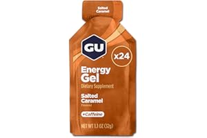 GU ENERGY GEL - Caramel Salé - Boîte de 24 gels - Gel énergétique - Sodium - BCAA - Idéal pendant l'effort 100Kcal