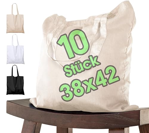 Baumwolltaschen 38×42 cm, 10er-Pack, OEKO-TEX