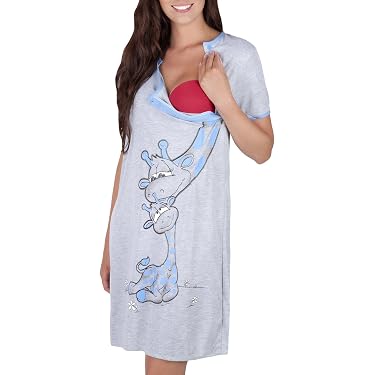 Robe De Maternité & Allaitement été - Coton Doux, Manches Courtes, Col Rond | Vêtement Nuit & Jour Pour Femme Enceinte - 2