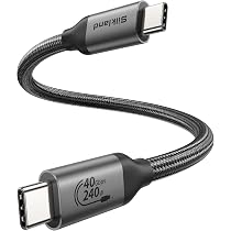 Cavo Thunderbolt 5 80 Gbps/fino a 120 Gbps da 1m, 240 W PD, 8K 60 Hz, cavo Thunderbolt certificato - Compatibile con Thunderbolt 4/USB4/USB-C Cavo Thunderbolt 5 80 Gbps/fino a 120 Gbps da 1m, 240 W PD, 8K 60 Hz, cavo Thunderbolt certificato - Compatibile con Thunderbolt 4/USB4/USB-C
