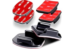NORDIC FLASH Adhesive Mounts - 3X Curved & 3X Flat Mounts with 3M Sticky Pads - for Your Helmet/Bike/Board/Car - Compatible with All GoPro Hero 13/12/11/10/9/8/7/6/5/4/3+/3/2/1 Models - 1 Year Warranty