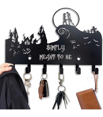 Ganci Da Parete In Legno A Forma Di Silhouette Animazione | Portachiavi Decorativo Con 5 Ganci, Adesivo - SZIT