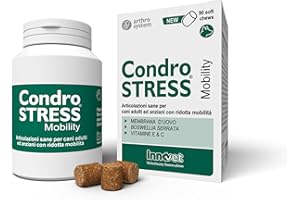 Innovet, Condrostress Mobility, per Articolazioni del Cane, Supporta la Mobilità di Cani Adulti e Anziani, con Vitamina E e C, 90 Soft Chews Facilmente Masticabili