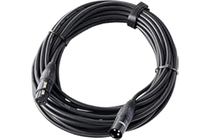 Pronomic XFXM-10 Mikrofonkabel (10m Länge, XLR female 3-pol -> XLR male 3-pol, Stecker handgelötet, säure- und ölfest, Spannzangen-Zugentlastung) schwarz