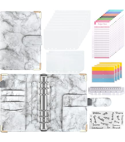 Lot De 20 Pochettes Plastique A6 à Fermeture Zip - Translucide, 6 Trous, Imperméable - Pour Documents, Cartes, Budget - 5