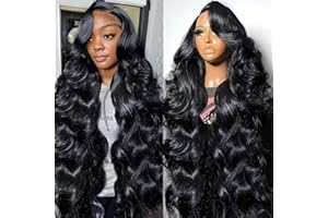 DURGIO 28 Inch 13x6 Full Lace Front Wigs Human Hair 180 Density Brazilian Body Wave 13x6 HD Transparent Lace Frontal Wigs Upgraded 12A Virgin Human Hair Glueless Wigs For Women
