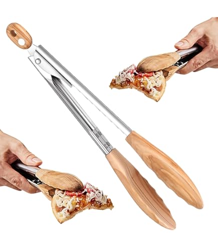 Pince à Grillepain En Bois, Pince De Cuisine En Acier Inoxydable Avec Pointes En Bois, Pince En Noyer Pour La Cuisine, Pinces De Cuisine Pour La Cuisine Avec Pointes En Bois, Pour Barbecue, Salade