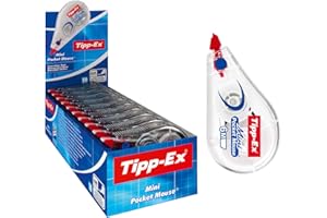 Tipp-Ex Mini Pocket Mouse Plastic Tape - Box of 10 - Ideal-Quality, 6 m, Tear-Resistant Tapes with Smooth Glide, White