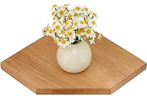 TREOAKWIS Floating Corner Shelf, Solid Oak Wood Corner Shelf for Wall - Wooden Wall Mounted Storage Display for Bedroom Decor, Living Room, Small Spaces (18 cm / 7.1 inches)