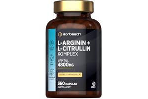 L Arginine L Citrulline Kapslar 4800mg - 360 Veganska Capsules | Hög Styrka - Aminosyra Komplex - Arginine Citrulline - av Horbaach