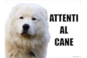 LOVELYTILES MAREMMANO attenti al cane mod 1 TARGA cartello IN METALLO (20X30)