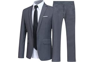 Allthemen Traje de 2 Piezas para Hombre Ajuste Delgado para Boda Esmoquin Negocios Casual Chaqueta y Pantalones