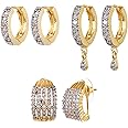 YouBella Jewellery Gifts Stylish Latest Traditional Ear rings Gold Plated Combo of Studs and Hoops Earrings Set for Girls and Women