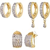 YouBella Jewellery Gifts Stylish Latest Traditional Ear rings Gold Plated Combo of Studs and Hoops Earrings Set for Girls and