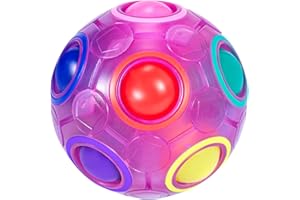 ROXENDA Rainbow Ball Magic Ball, Gry Zręcznościowe Puzzle Ball - Mózg Teaser & Stress Piłka dla Dzieci i Dorosłych (Purpurowy)