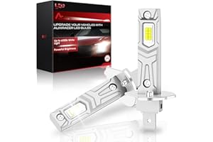 AUXIRACER H1 led，Lampadina H1 LED Auto 6500K, 12V, 100W, 30000LM, con Ventola Silenziosa 30000LM 110W 600% Sostituzione Alogena, DC 12V, 2 Pezzi