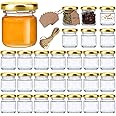 NALACAL Mini Glass Jars Set - Bulk Pack of 20Small Containers with Lids | 1.5 oz Clear Glass Bottles for Spices, Honey, Jams, Crafts & Wedding Favors | Airtight, Reusable