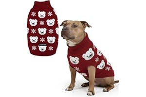 Spark Paws Weihnachts Hundepullover – Weicher Strickpullover für kleine, mittlere & große Hunde – Süßer, Warmer Hundepullover für French Bulldogs & große Hunde, (Polar Bear, 4XL)