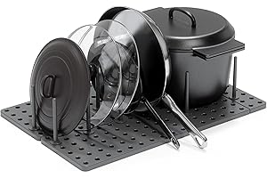 Umbra Peggy Kitchen Cupboard, Shelf and Drawer Organizer Tray - Adjustable Storage System For Food Containers, Cookware, Serveware, Utensils and More, Charcoal, Set of 2, 45 x 15 x 10 cm