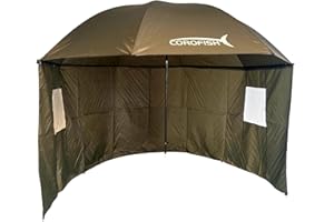 Corofish Schirmzelt 300cm mit Reißverschluss und 180° Seitenteil Anglerschirm