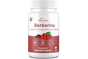 VEGAN VITALITY Berberina 1500mg ad Alto Dosaggio – Più Concentrata della Classica Berberina 1000mg Pura – Con Pepe Nero – 60 Capsule, 2 Mesi – Supporto Metabolico e Glicemia – Prodotto nel Regno Unito