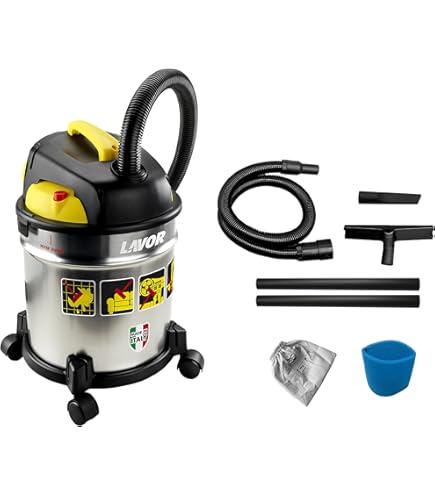 Bidone aspirapolvere solidi liquidi Lavor Rudy 3OS acciaio 30 lt 1200 W :  Amazon.it: Casa e cucina