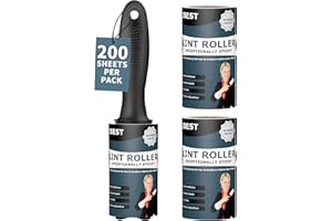 INTERNATIONAL BRANDS EXCESS STOCK TRADING U.K. I BEST U.K iBest UK Lint Rollers For Pet Hair, Clothes, Carpet | Sticky Flint Fluff Dust Lint Remover | Pack of 3 Reusable Refills (200 Sheets)