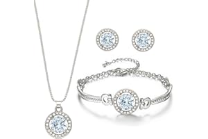 Suyi Jewellery Sets for Women Cubic Zirconia Necklace Earrings Jewellery Set Bridal Wedding Jewelry