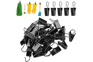 ALUYF 60 Stück Vorhang Clips,Gardinen Klammern mit Haken,Schwarz Gardinen Klammern,Haken Metall Gardinen-Clips,für Leichten Duschvorhang, Fotos, Karte, Tuch, Handtücher, Haus Dekoration